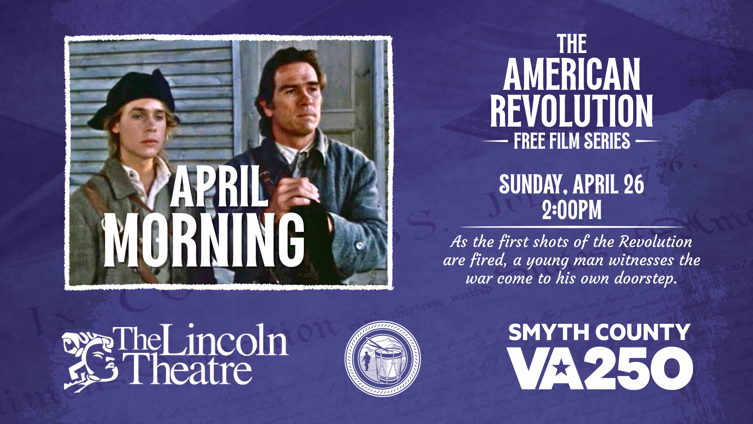 April Morning - The American Revolution Free Film Series