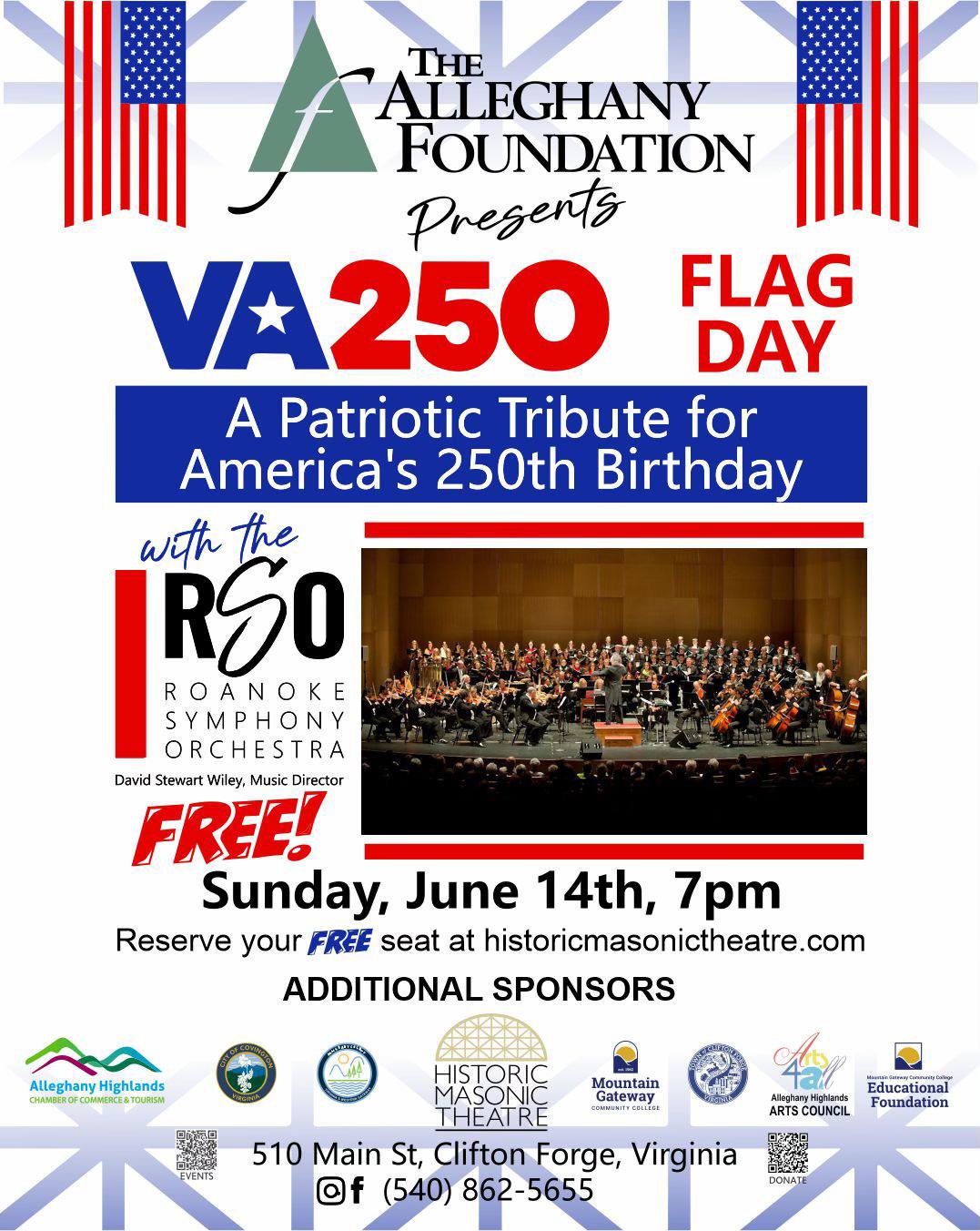 VA250 Flag Day Show @ The Masonic: A Patriotic Tribute by the Roanoke Symphony Orchestra