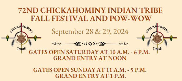 72nd Chickahominy Indian Tribe Fall Festival and Pow Wow