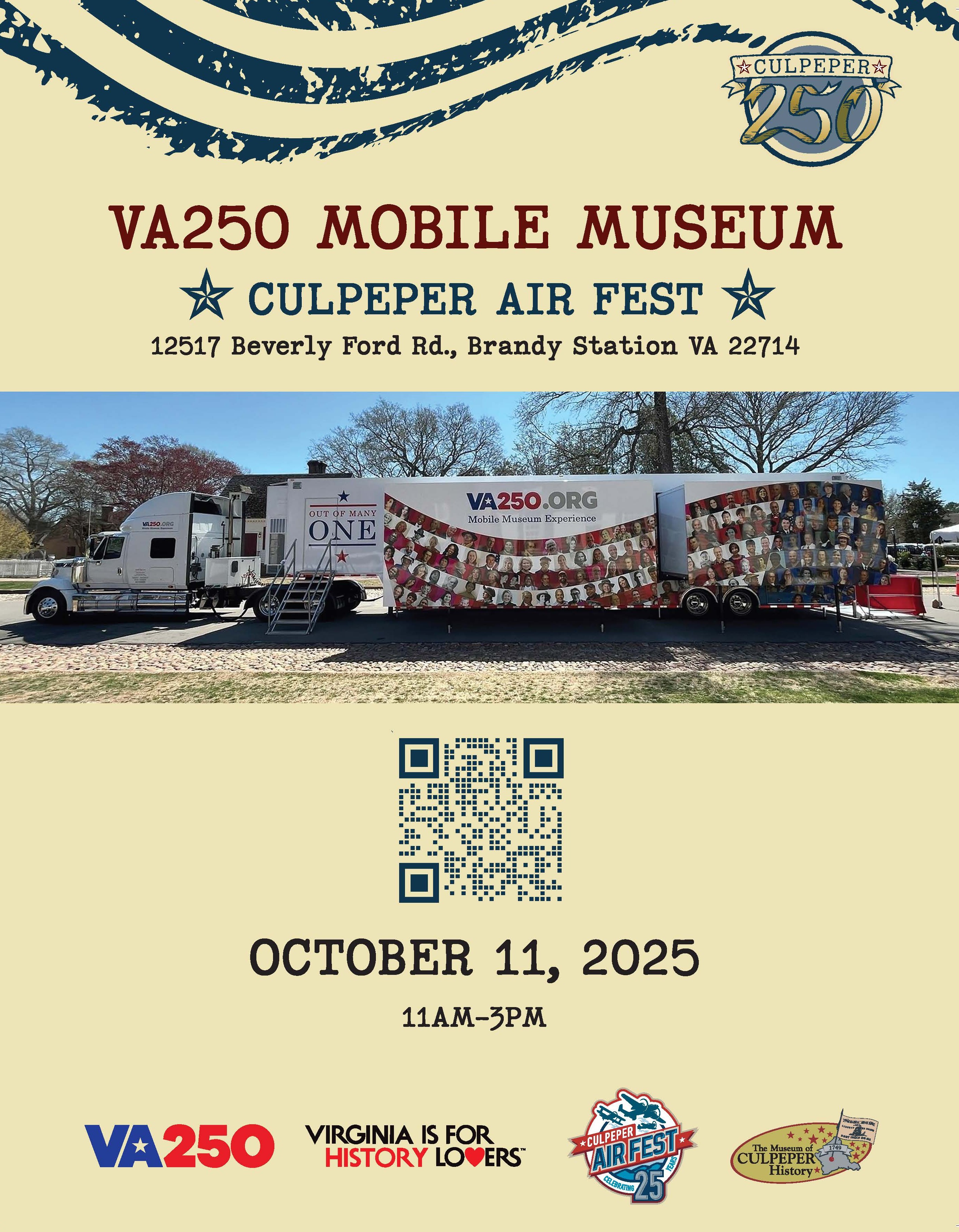 VA250 Mobile Museum at Culpeper Air Fest in Culpeper, VA