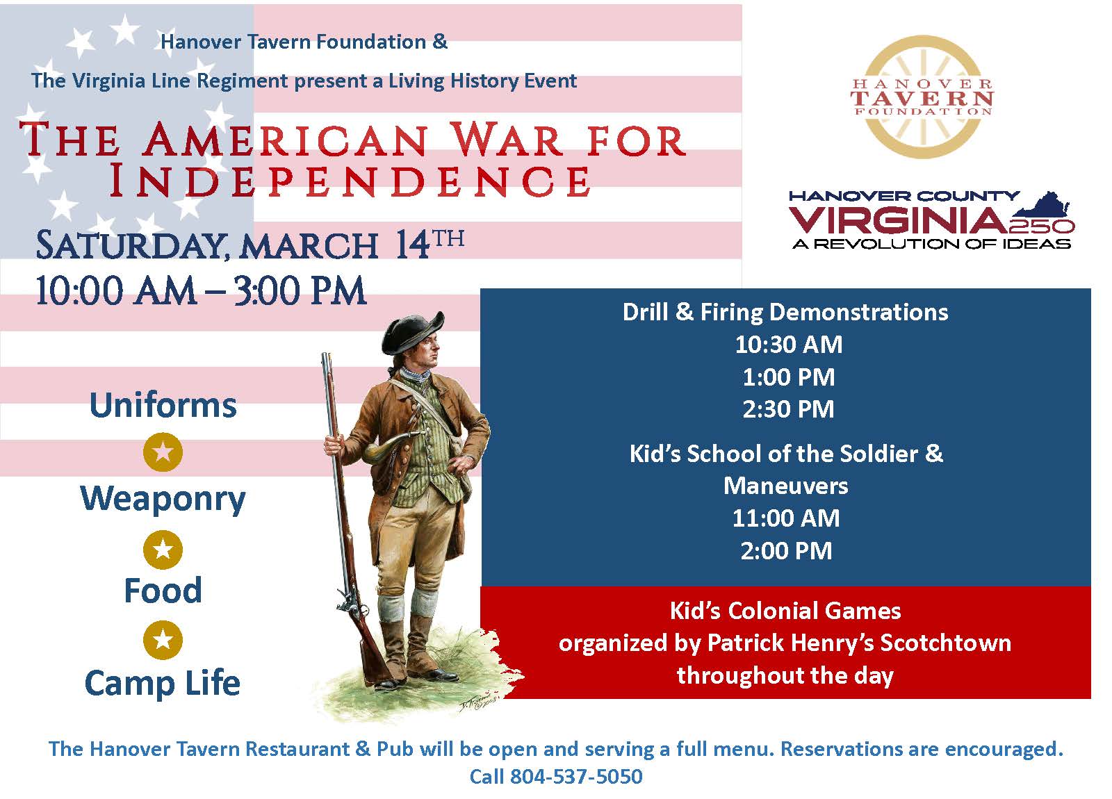 The American War for Independence Living History Event