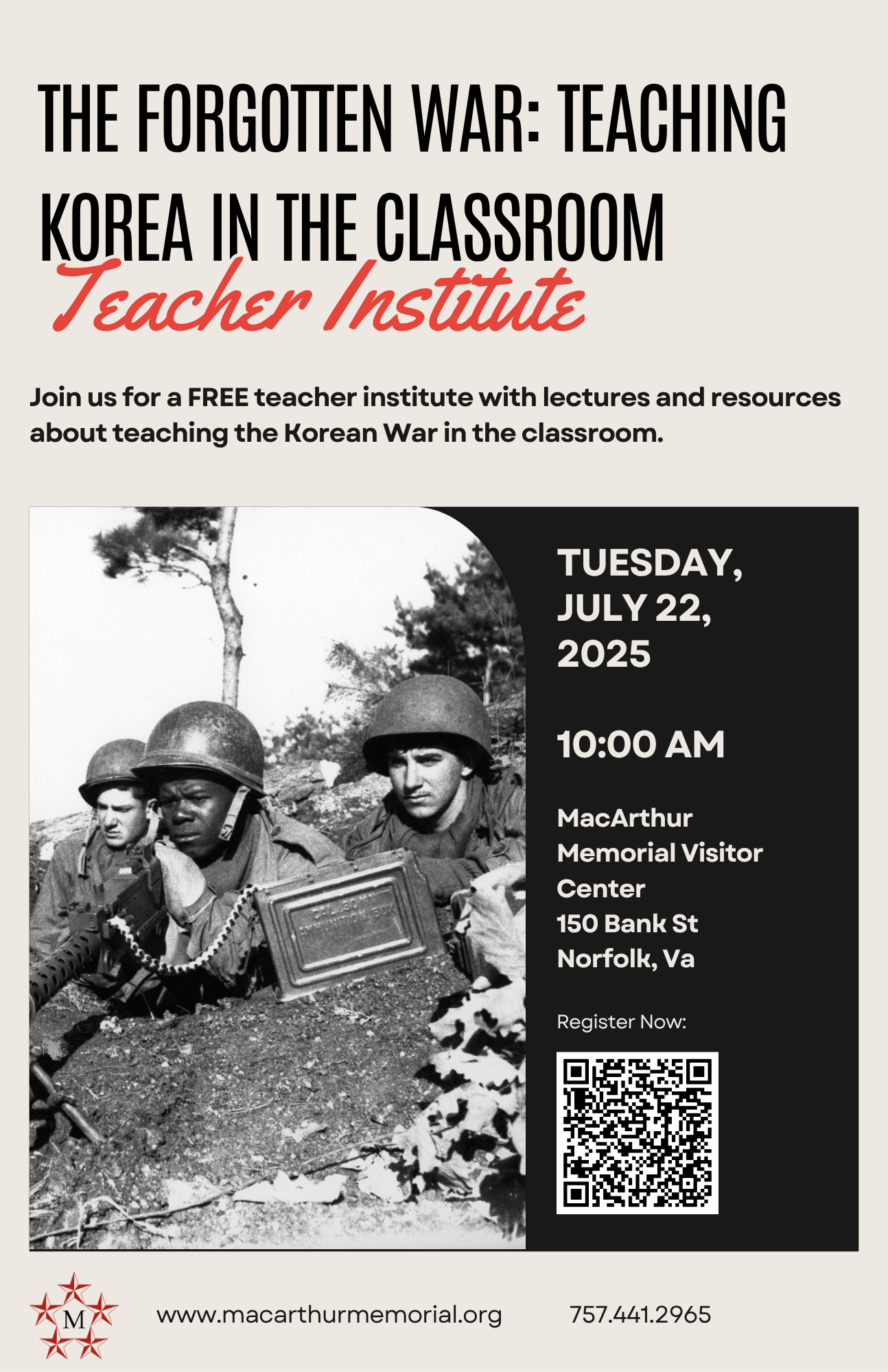 The Forgotten War: Teaching Korea in the Classroom Teacher Institute