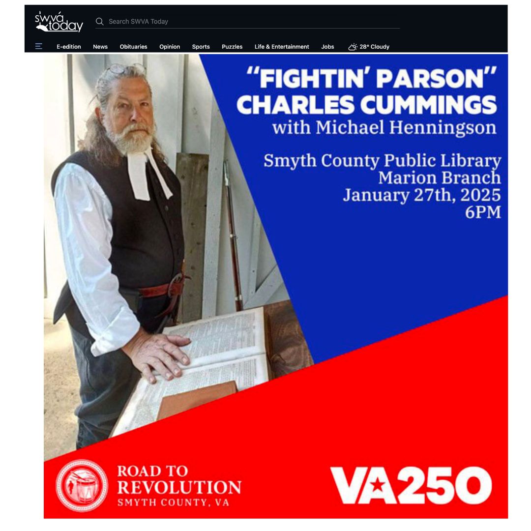 'Fightin' Parson' begins Smyth County's journey along the Road to the Revolution